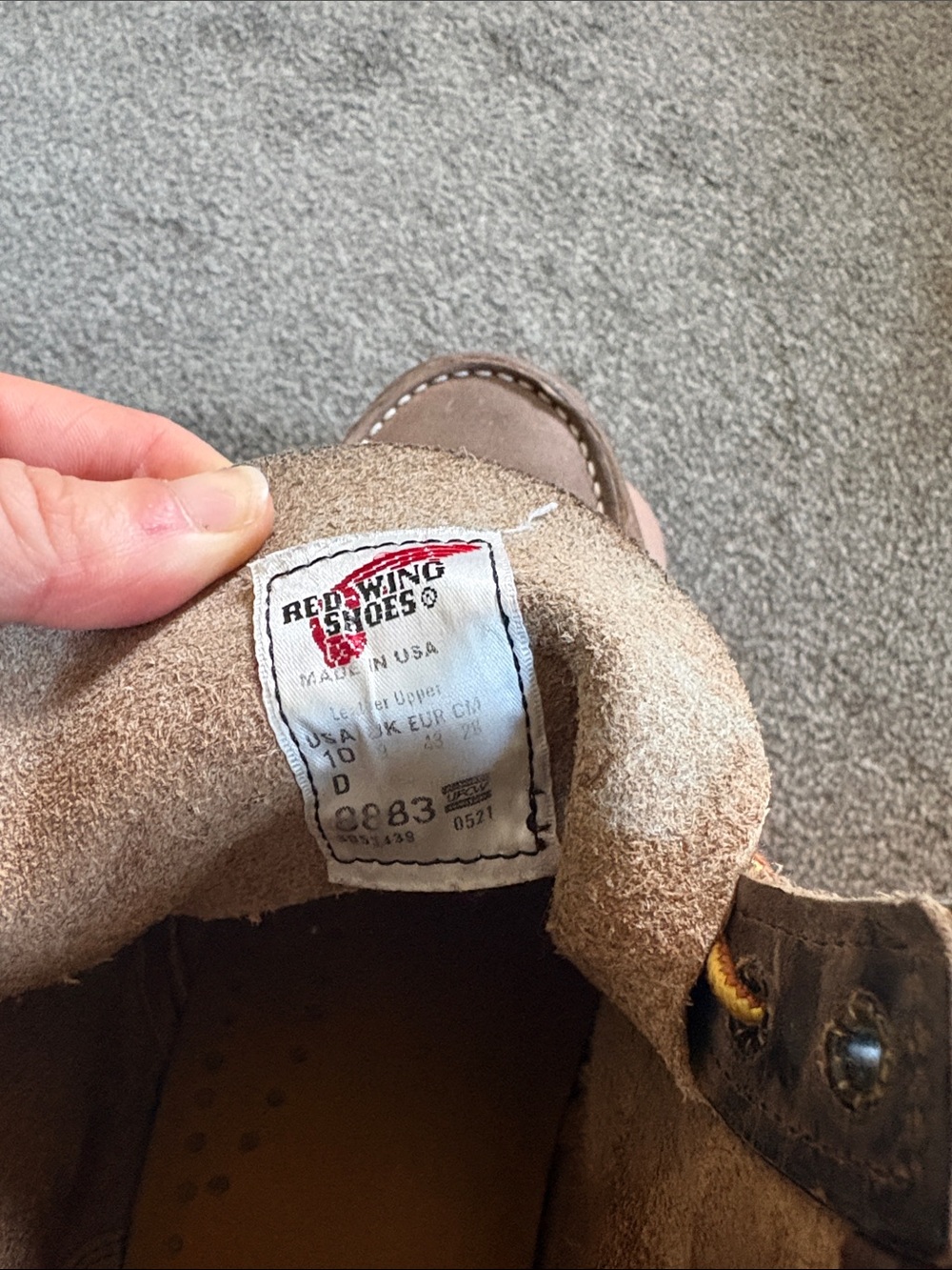 Red Wing Brown Leather Moc Toe Work Boots - Rugged Lace-Up - Picture 3 of 3